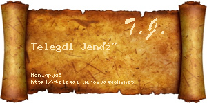 Telegdi Jenő névjegykártya